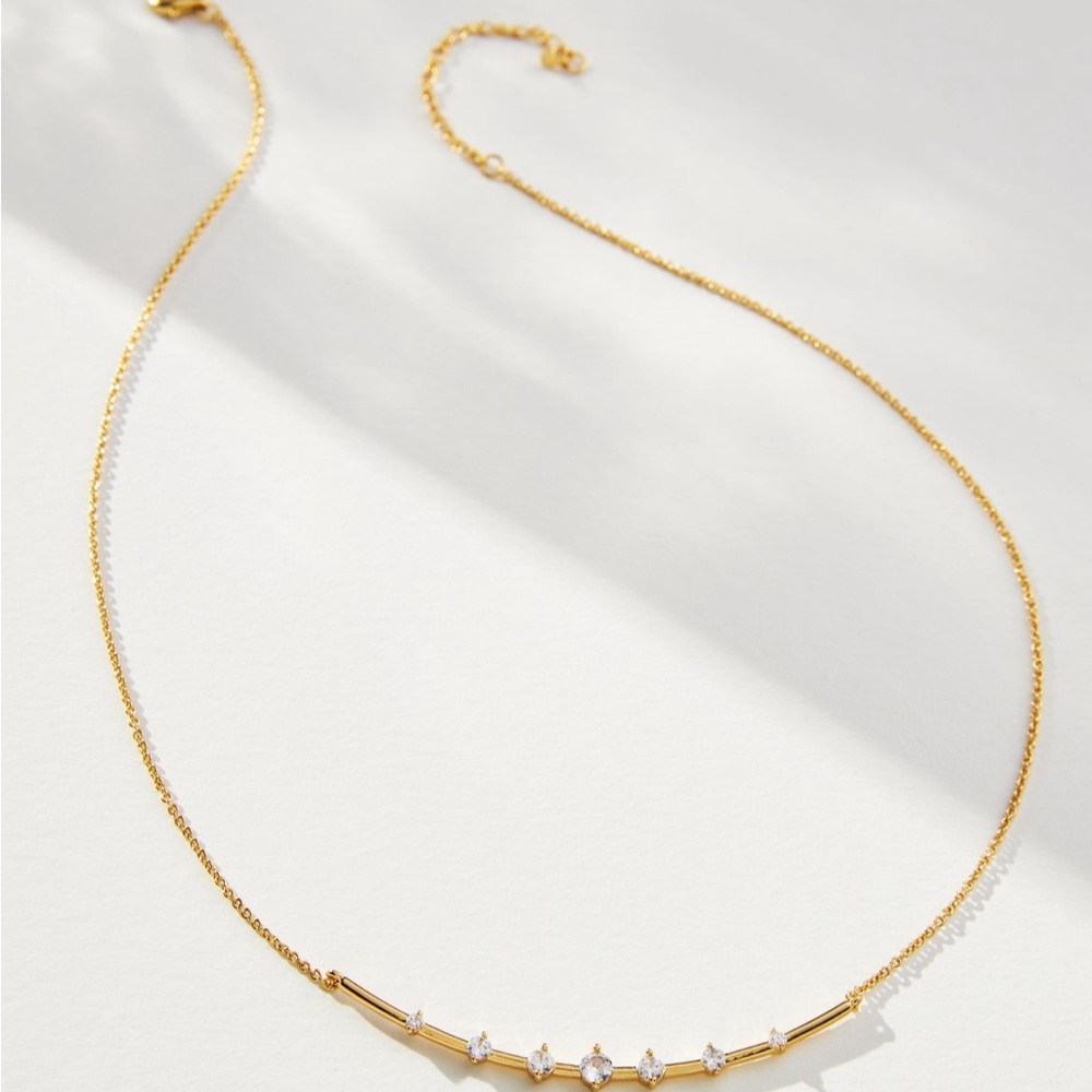 NWT Crystal Bar Necklace by Anthropologie
